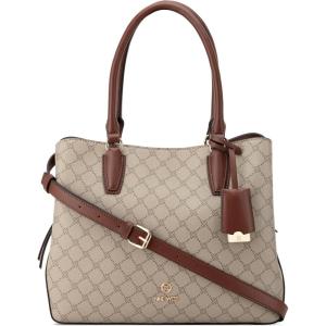 image:imageNine West Womens Lakelyn CarryallBeige LogoMahogany
