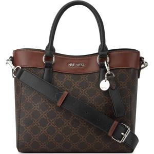 image:imageNine West Womens Lior SatchelBrown Logo Multi