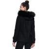 image:imageNine West Womens Faux Fur Trim Hood Toggled JacketBlack