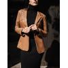 image:imageNine West Womens Leather Lapel Blazer Middle BrownMiddle Brown