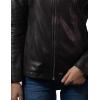 image:imageNine West Womens Leather Zip Jacket BlackDark Brown
