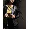 image:imageNine West Womens Leather Zip Jacket BlackDark Brown