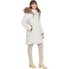 image:imageNine West Womens Quilted Puffer With Faux Fur HoodBone