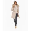 image:imageNine West womens Belted Puffer With Faux Fur Trim HoodMarble