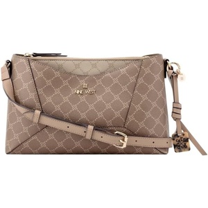 image:imageNine West Zoey Crossbody  Triple Compartment Adjustable Strap Internal Slip amp Zipper Pockets External Hardware Details
